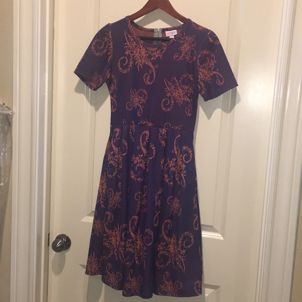 LulaRoe Small Amelia - Purple pattern